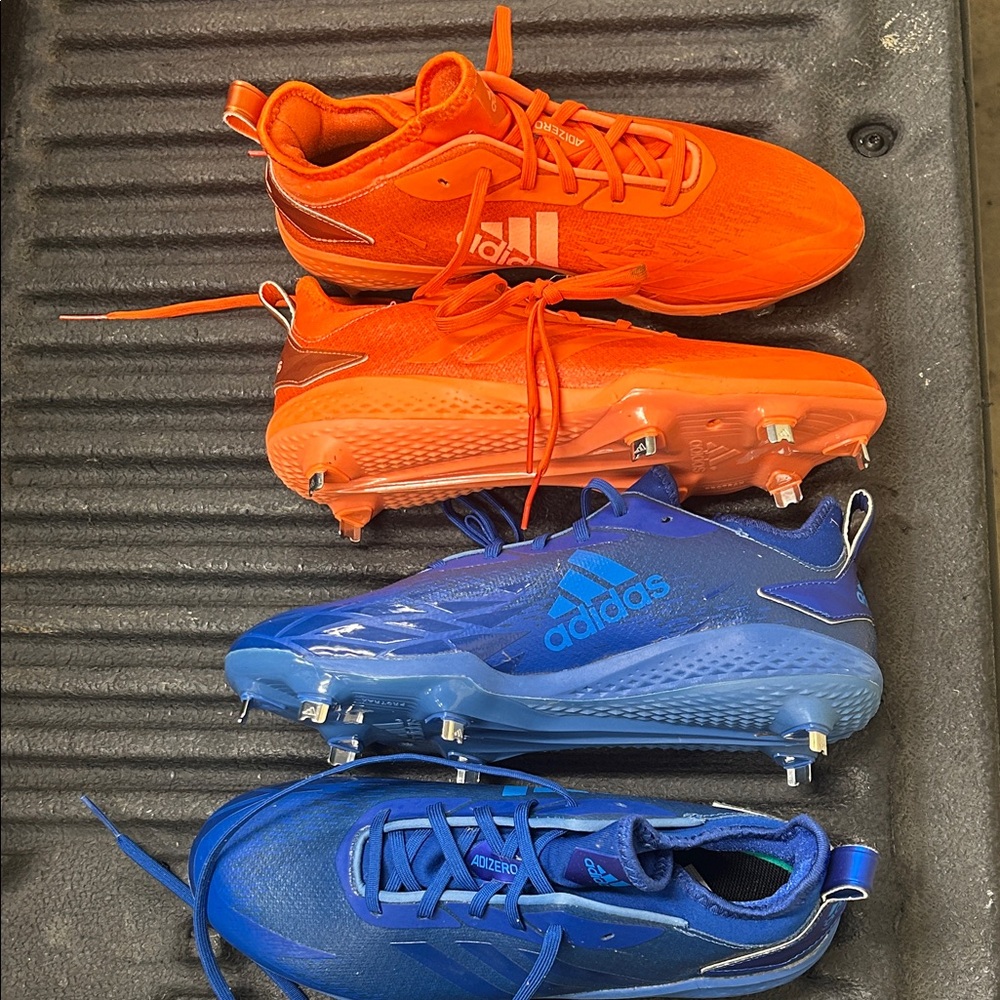 2 pair of Adidas baseball metal cleats.